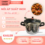 Nồi Áp Suất Inox KaiLer Dung Tích 6L Đáy Từ Liền Khối Van An Toàn 3 Cấp Bền Đẹp Dùng Cho Mọi Loại Bếp — ảnh 1