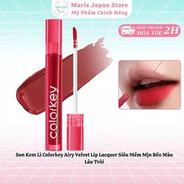 Son Kem Lì Colorkey Airy Velvet Lip Lacquer Siêu Mềm Mịn Bền Màu Lâu Trôi - Marie Japan