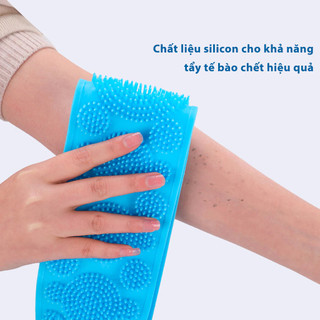 Dây Chà Lưng Tắm Massage, Đai Chà Lưng 2 Mặt Silicon Kì Lưng Ghét Tẩy Tế Bào Chết Giảm Mụn Lưng 88529