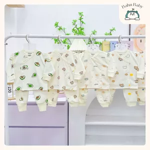 Combo 3-5 Bộ Dài Tay Sơ Sinh Chất Nỉ Hàn Mềm, Mịn Mặc Thu Đông cho bé Sơ Sinh 0-18 tháng tuổi Bahu_Baby
