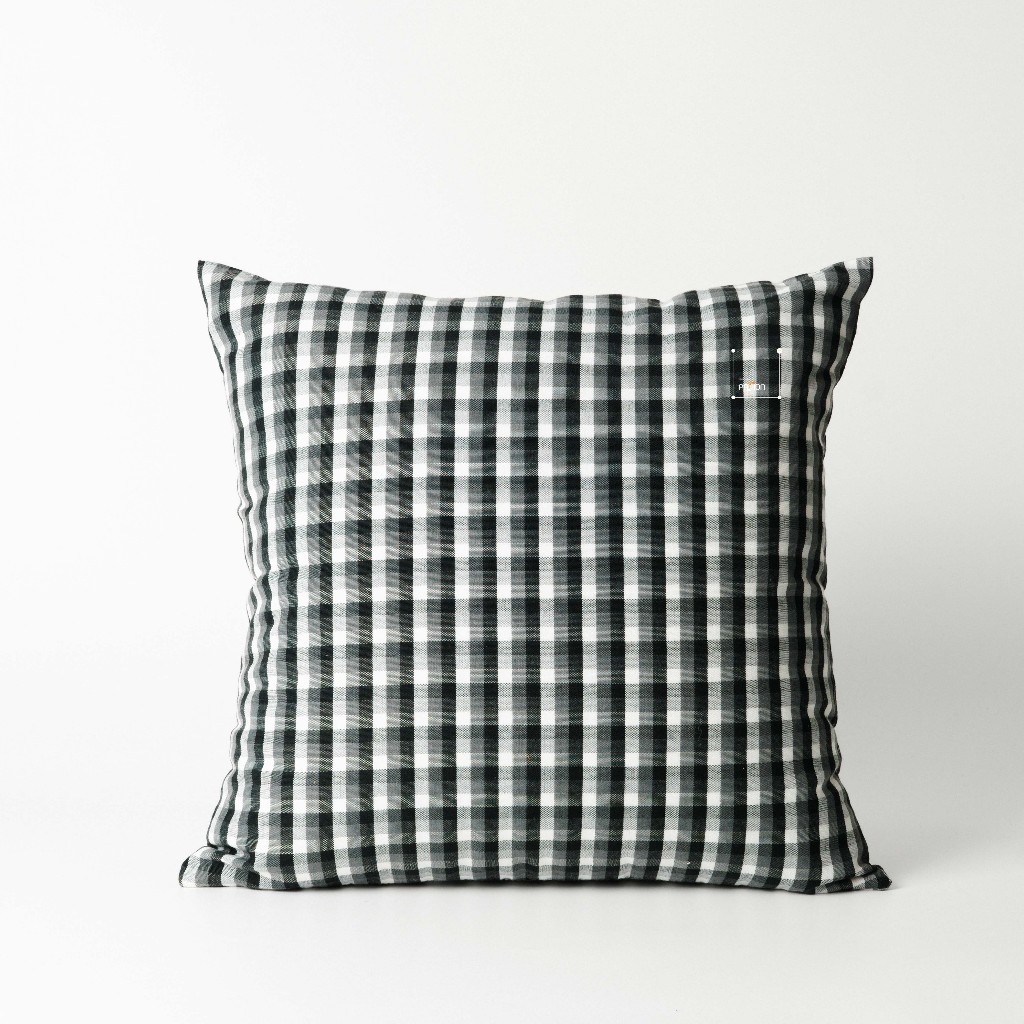 Vỏ Gối Tựa Lưng  Sofa Cotton Họa Tiết Sọc Caro Vintage