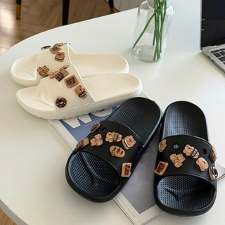 Dép quai ngang đế thấp 2cm Xixitiao kèm Charm CHOCO chống trượt, dép đi trong nhà Mita CSM-47