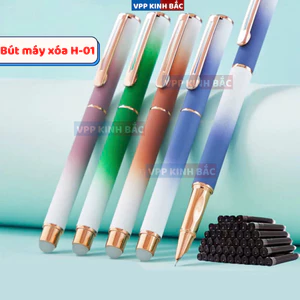 Combo Bút Máy Luyện Chữ H-01, Dùng Mực Xóa Có Đầu Tẩy, Ngòi 0.38mm Viết Êm Trơn Dành Cho Học Sinh.