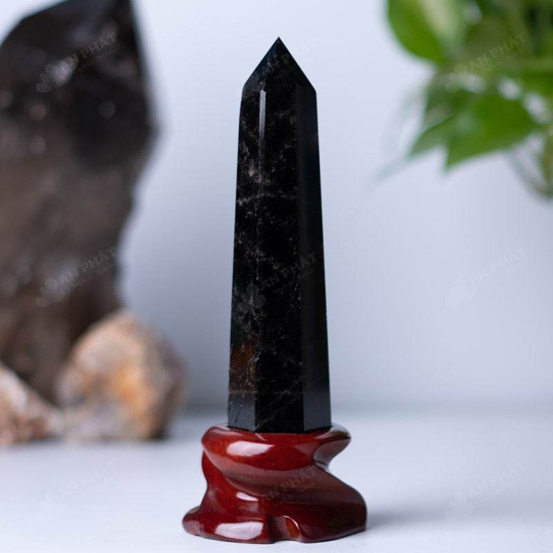 Trụ Đá Onyx Đen - Thanh tẩy năng lượng tiêu cực, đá phong thủy Loại 1, dùng trong Tarot (8~10 cm)
