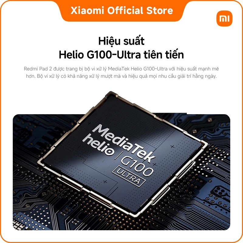 Redmi Pad 2｜Màn hình 11" 2,5K siêu rõ nét｜Pin dung lượng khủng đến 9000mAh (typ)｜Helio G100-Ultra ti