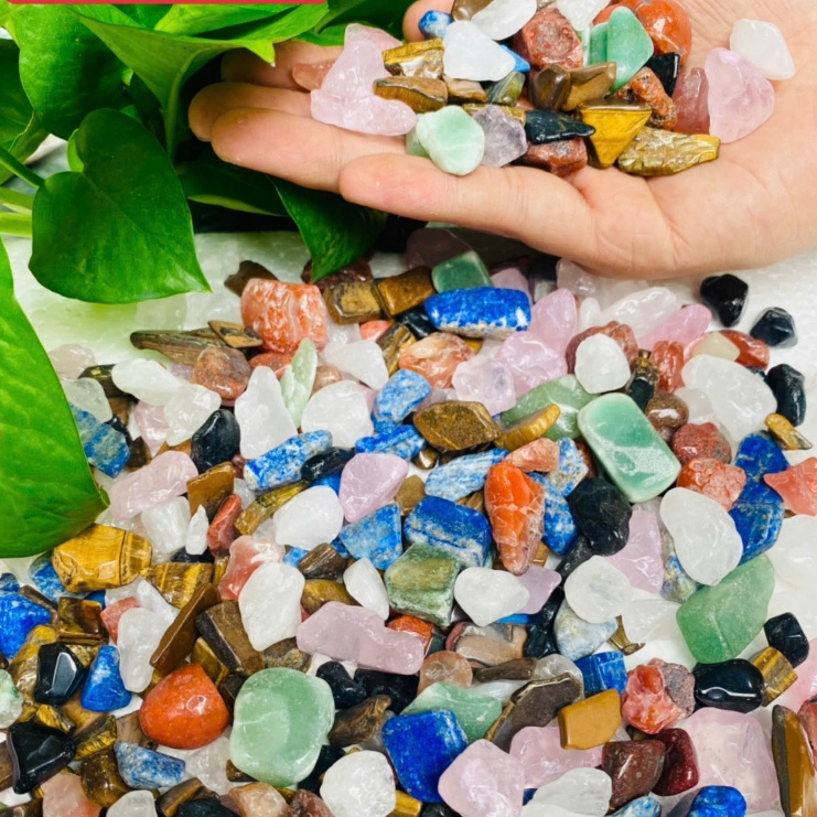 Đá Thạch Anh Đa Sắc 8 màu - Màu đẹp sáng bóng đẹp, đá thạch anh ngũ sắc, đá năng lượng, đá thanh tẩy