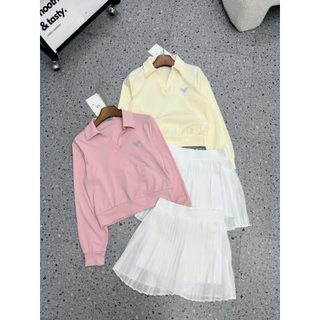Sét thể thao cổ bẻ kèm chân váy voan mềm