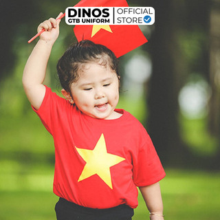 Áo Thun Cờ Đỏ Sao Vàng Dinos Cho Người Lớn, Trẻ Em Mặc Đi Chơi, Du Lịch, Sự Kiện, Chụp Ảnh