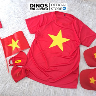 Áo Thun Cờ Đỏ Sao Vàng Dinos Cho Người Lớn, Trẻ Em Mặc Đi Chơi, Du Lịch, Sự Kiện, Chụp Ảnh