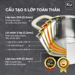 Bộ nồi inox 5 lớp - 4 món cao cấp KUCHEN KU3325 - đạt chuẩn LFGB (Đức) l Bảo hành 10 NĂM — ảnh 3