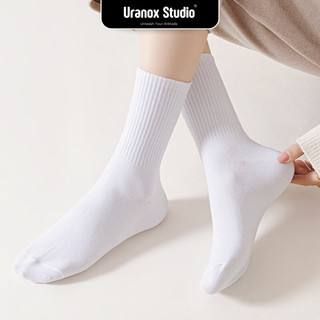Tất Vớ Nam Nữ Trơn URANOX Cotton Êm Ái Dày Dặn Thoáng Khí - T68