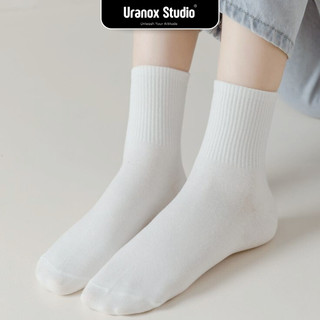Tất Vớ Nam Nữ Trơn URANOX Cotton Êm Ái Dày Dặn Thoáng Khí - T68
