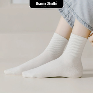 Tất Vớ Nam Nữ Trơn URANOX Cotton Êm Ái Dày Dặn Thoáng Khí - T68