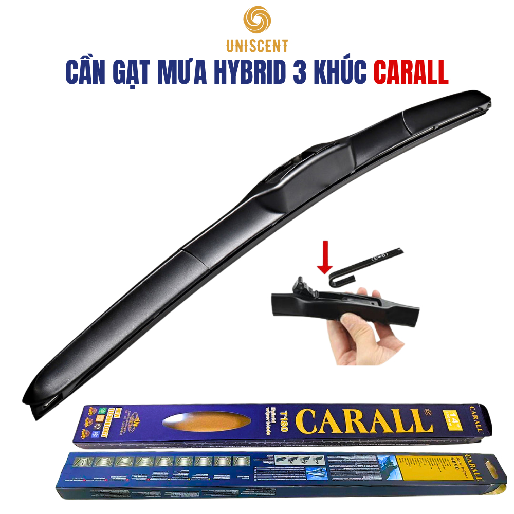 (Hàng Xịn) Gạt Mưa Ô Tô Silicon Hybrid Nhựa 3 Khúc Cao Cấp -CARALL-Made In Japan (1 Cây)
