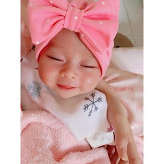 (Trứng 1-12m) Nón turban nơ cho bé gái