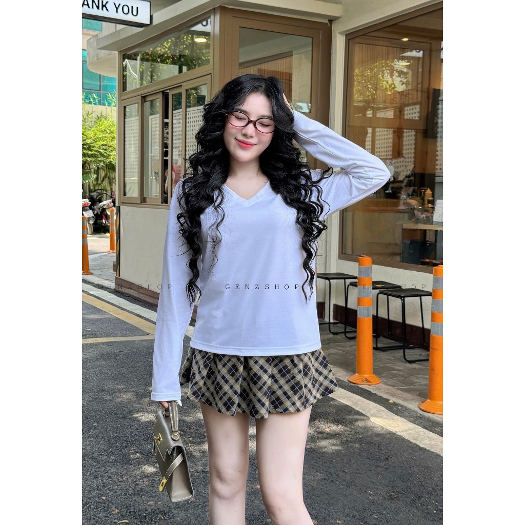 ÁO THUN TAY DÀI Nữ Cổ Tim Form Babytee NHIỀU MÀU DỄ PHỐI ĐỒ BST26