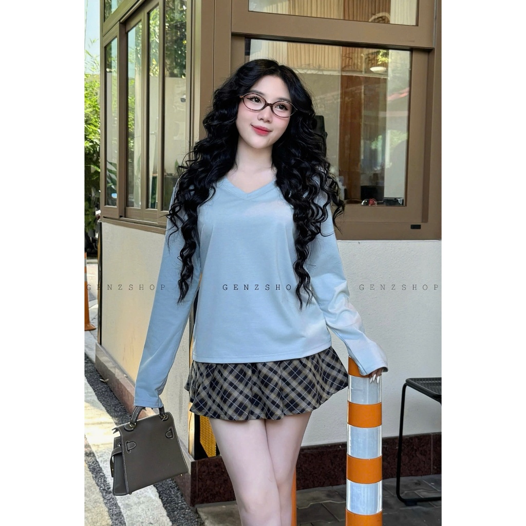 ÁO THUN TAY DÀI Nữ Cổ Tim Form Babytee NHIỀU MÀU DỄ PHỐI ĐỒ BST26
