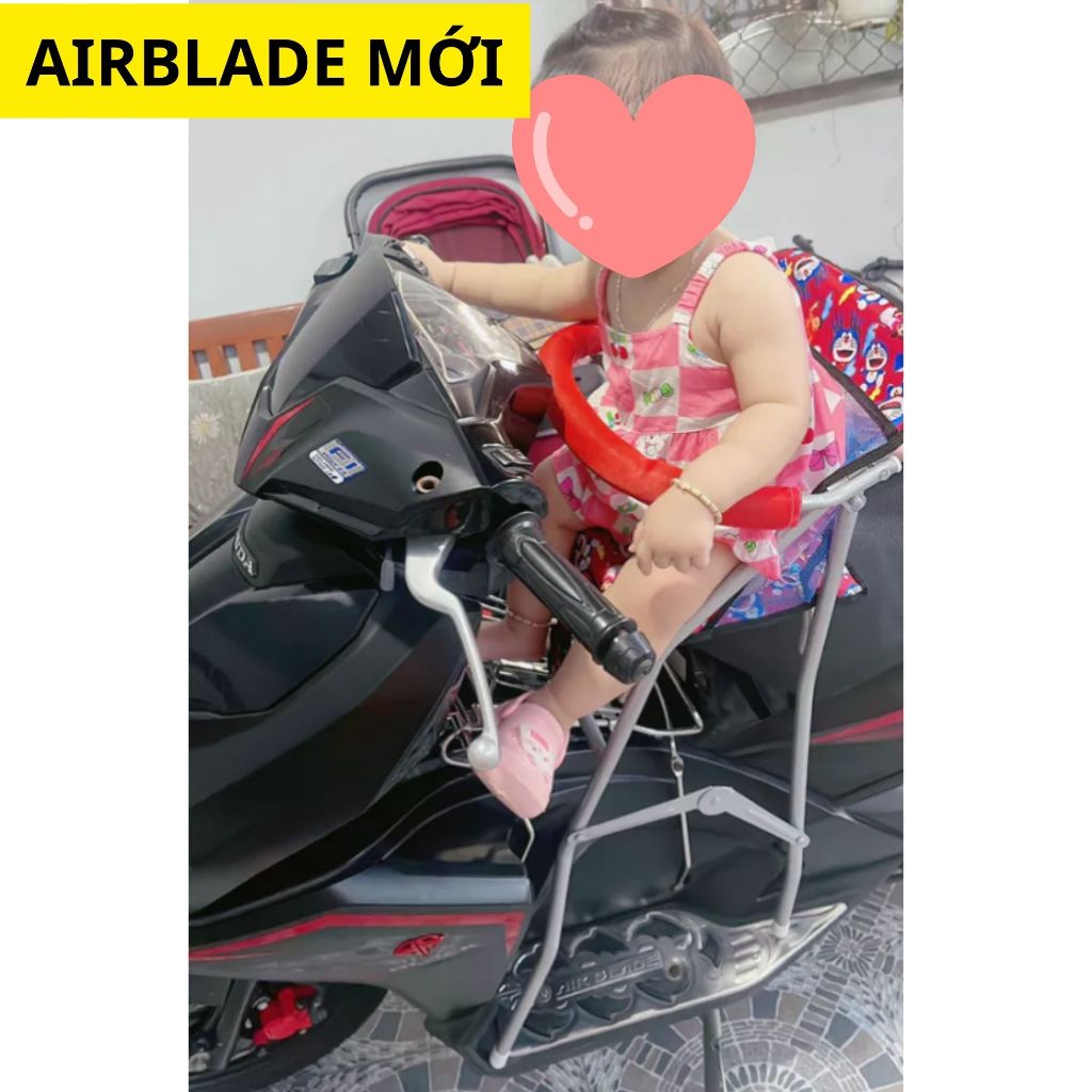 Ghế xếp gọn đi xe Tay ga an toàn cho bé , COMBO AN TOÀN ĐI XE MÁY