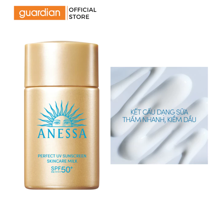 Sữa Chống Nắng Dưỡng Da Kiềm Dầu Bảo Vệ Hoàn Hảo Anessa Pefect UV Suncreen Skincare Milk SPF50+ PA++++ 20ml