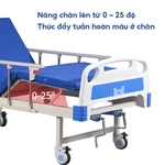 Giường y tế đa chức năng cho người già người bệnh TC001, Giường bệnh nhân nâng hạ lưng và chân có bàn ăn cây truyền dịch — ảnh 3