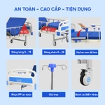 Giường y tế đa chức năng cho người già người bệnh TC001, Giường bệnh nhân nâng hạ lưng và chân có bàn ăn cây truyền dịch — ảnh 8