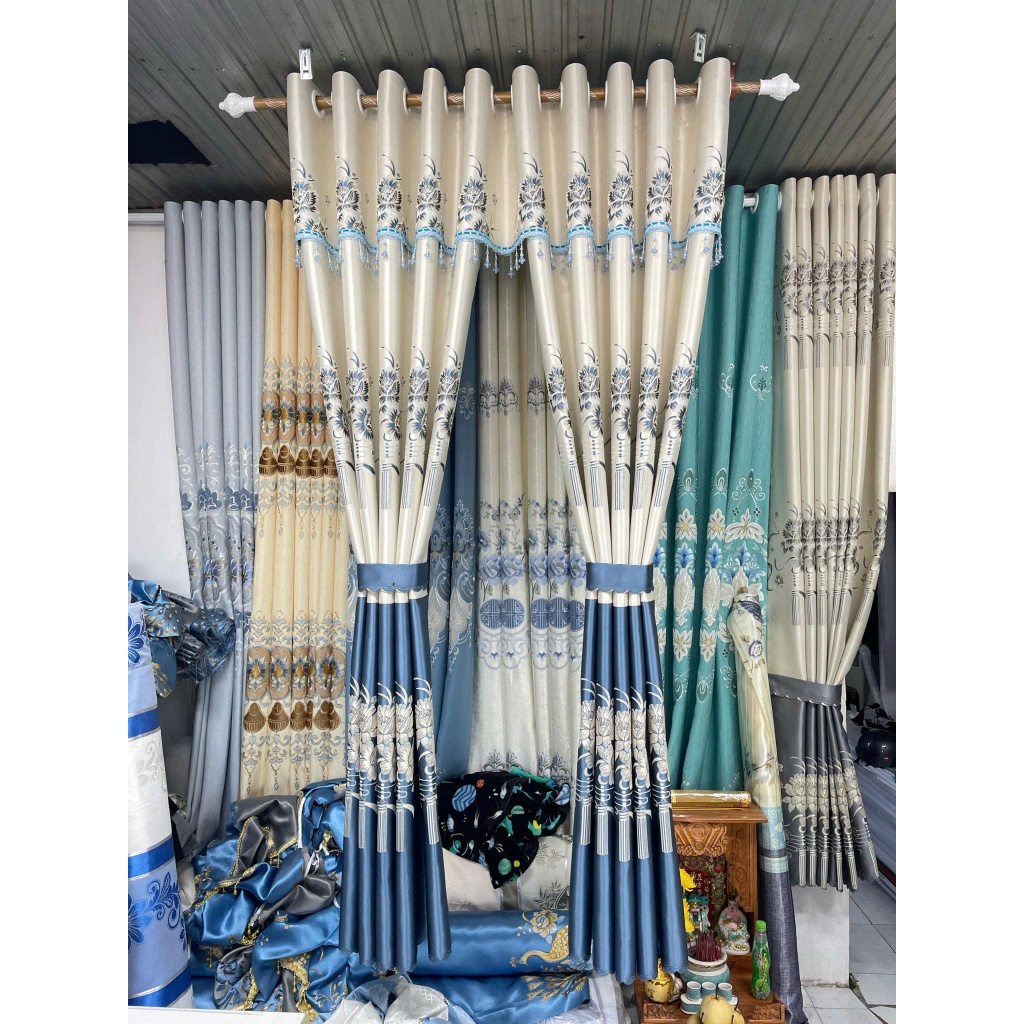 Trọn bộ rèm cửa buồng rèm 3D ( Có thanh treo ) RÈM  CỬA  VIỆT HÀN