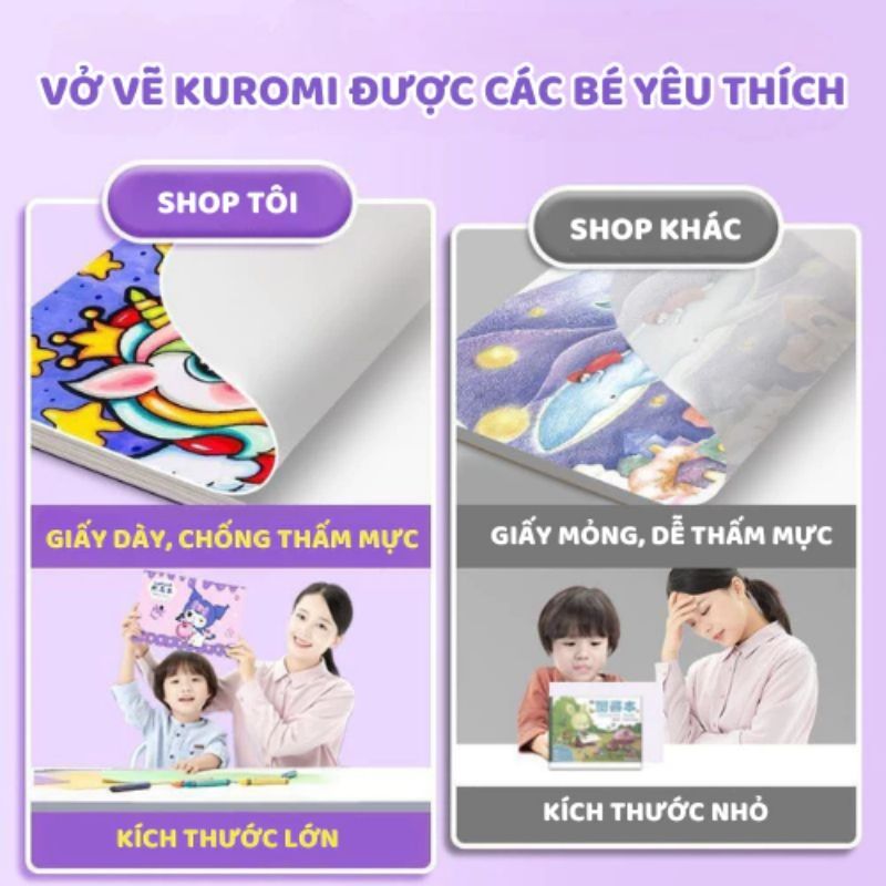 Kuromi Melody A4 Sách vẽ Sách vẽ dễ thương Cartoon Sketch Pad cho trẻ em Trường học Sinh viên Nghệ thuật Cung cấp