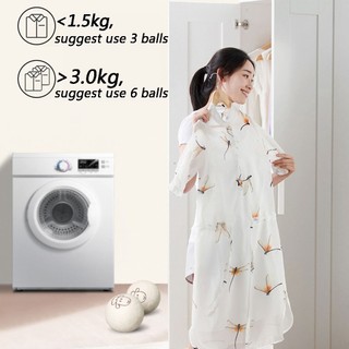 Bóng Len Sấy Quần Áo 6 Viên 100% Lông Cừu New Zealand – Khô Nhanh 40%, Giảm Nhăn, Tặng Túi Vải