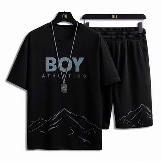 Bộ Quần Áo Mặc Nhà Thể Thao Nam Mùa Hè Cao Cấp Bộ Đồ Nam Thun Lạnh Cotton Cộc Tay tập gym, đi bộ, bộ đồ ngủ