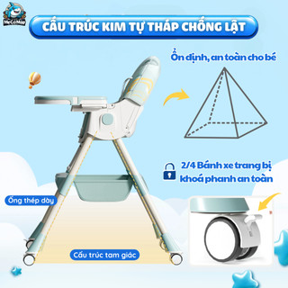 Ghế Ăn Dặm Cho Bé Pakey - Ngả Lưng, Gấp Gọn Nâng Hạ Độ Cao Dễ Dàng