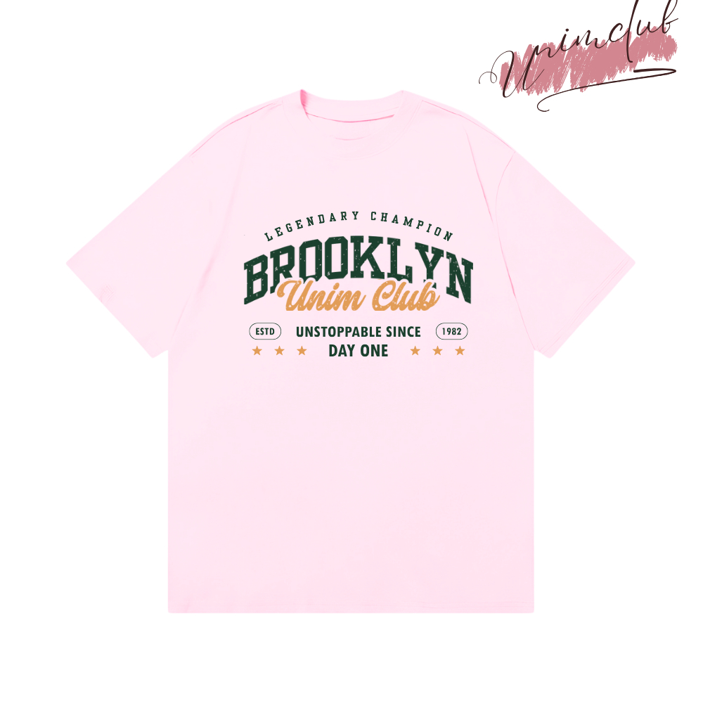Áo Thun Brooklyn Cổ Tròn Tay Lỡ Unim Clun Form Rộng Unisex Chất Liệu Cotton Việt USA Cao Cấp Mềm Mịn Thoáng Mát