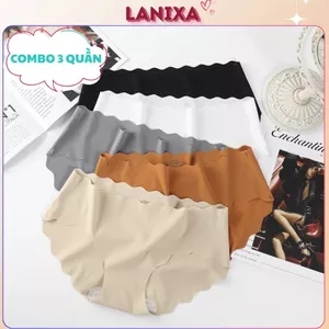 COMBO 3 Quần lót nữ su đúc mềm mịn thoáng mát cạp vừa tôn dáng gợi cảm viền gợn sóng LANIXA LA09