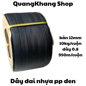 Dây đai nhựa pp màu đen, sản phẩm thông dụng, dùng đóng thùng caton