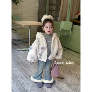 CANDI MIMI Áo Khoác Mũ Tai Thỏ Đính Nơ Cao Cấp NL5341