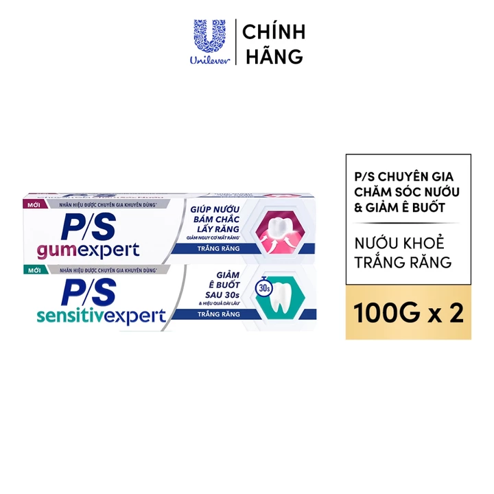 Combo Kem đánh răng P/S Chuyên gia Chăm Sóc Nướu & Giảm Ê Buốt 100g – Bảo vệ nướu, giảm ê buốt, răng chắc khỏe