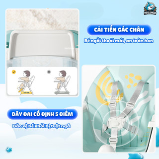 Ghế Ăn Dặm Cho Bé Pakey - Ngả Lưng, Gấp Gọn Nâng Hạ Độ Cao Dễ Dàng