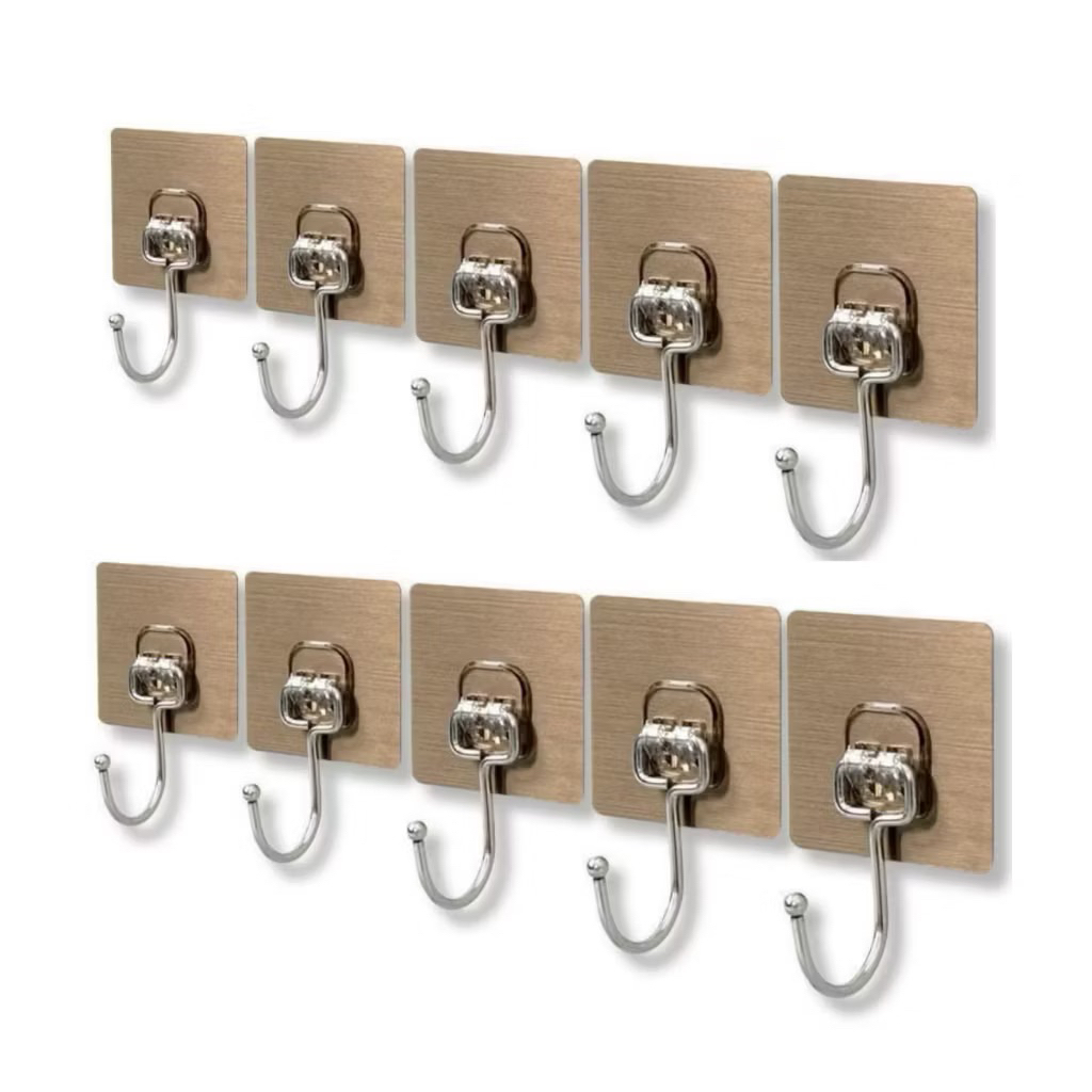 SALLE 50% Combo 10 Móc Dán Tường Siêu Dính Móc Inox 304, Móc Dán Nhà Tắm Siêu Chịu Lực