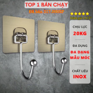 SALLE 50% Combo 10 Móc Dán Tường Siêu Dính Móc Inox 304, Móc Dán Nhà Tắm Siêu Chịu Lực