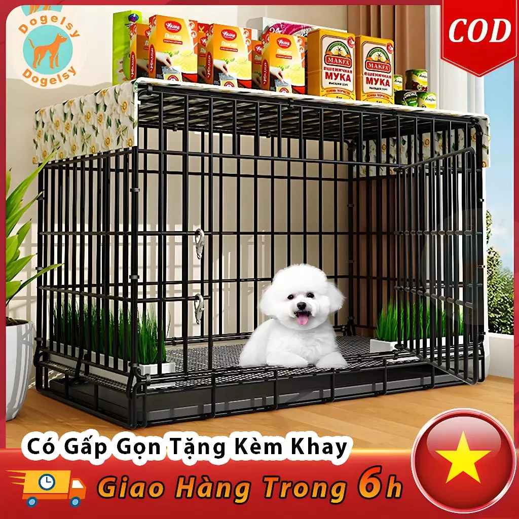 Chuồng chó mèo Dogelsy gấp gọn tiện lợi