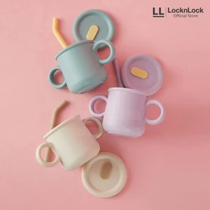 Cốc Silicone Kèm Ống Hút LocknLock Little Luv Straw Cup LBB015 Dung Tích 200ml, 3 Màu - K-MALL