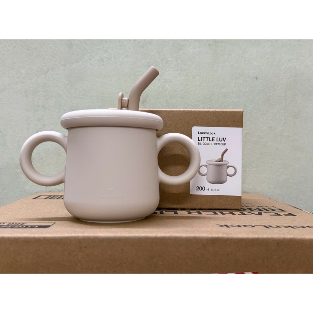 Cốc Silicone Kèm Ống Hút LocknLock Little Luv Straw Cup LBB015 Dung Tích 200ml, 3 Màu - K-MALL