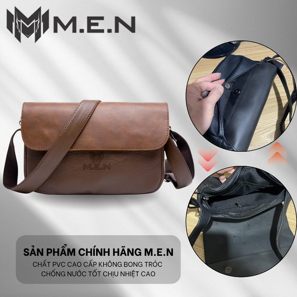 Túi đeo chéo da Plain Men chống bụi [FREESHIP]