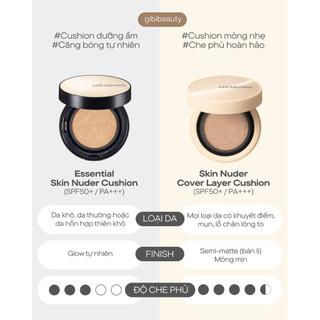 Cushion JUNG SAEM MOOL Skin Nuder Cover & Essential Skin Nuder SPF50+ PA+++