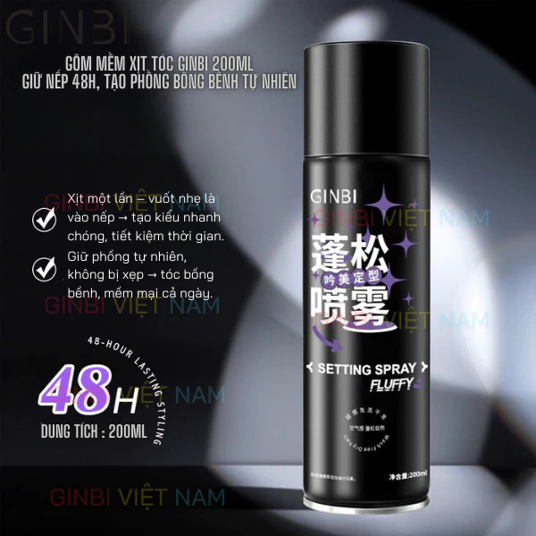 GINBI Gôm Xịt Tóc Herba Fresh Facial Cleanser 200ML