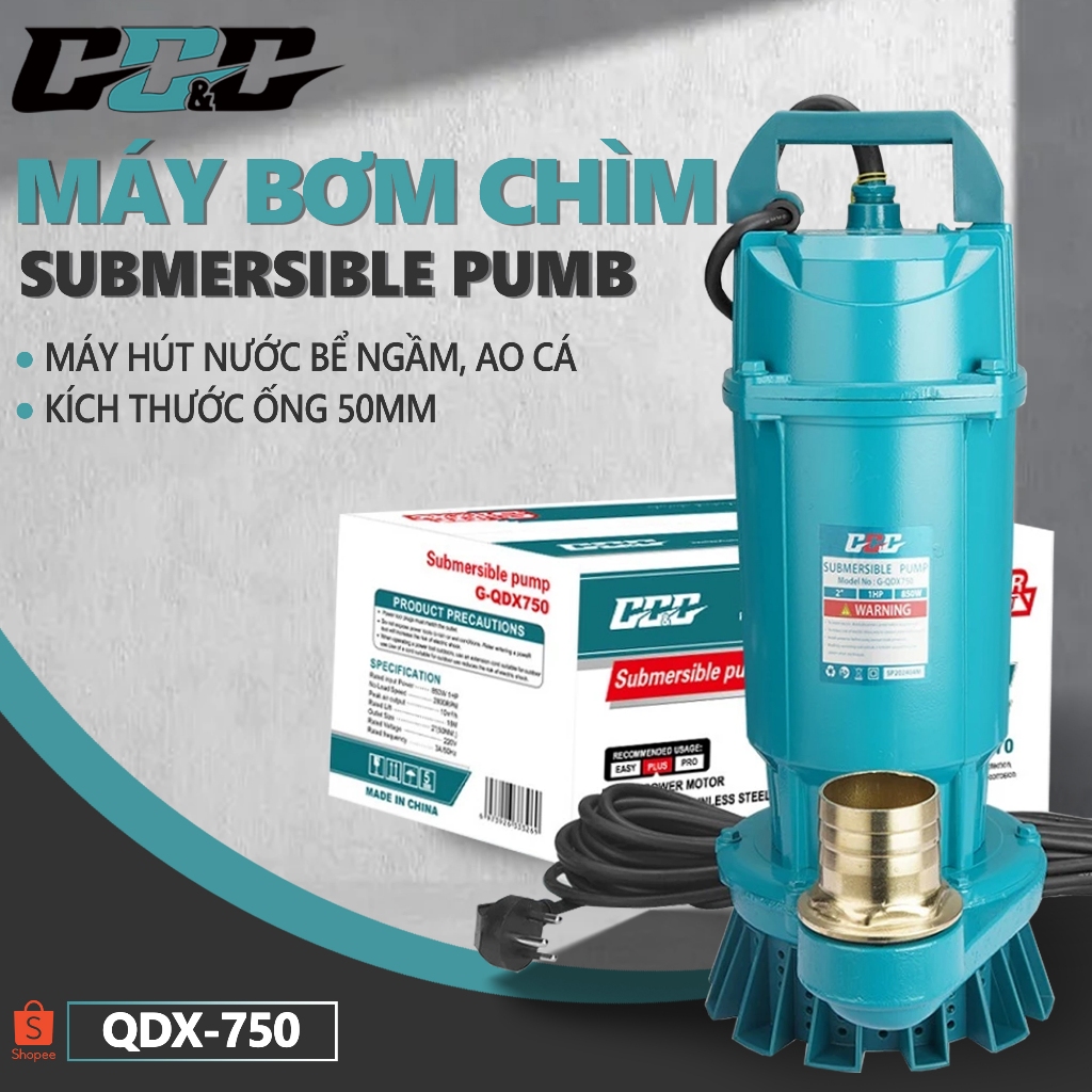 MÁY BƠM NƯỚC CHÌM, BƠM TÕM CHÍNH HÃNG GGG SIÊU BỀN, SIÊU KHỎE. DÒNG CAO CẤP QDX. BẢO HÀNH 6 THÁNG