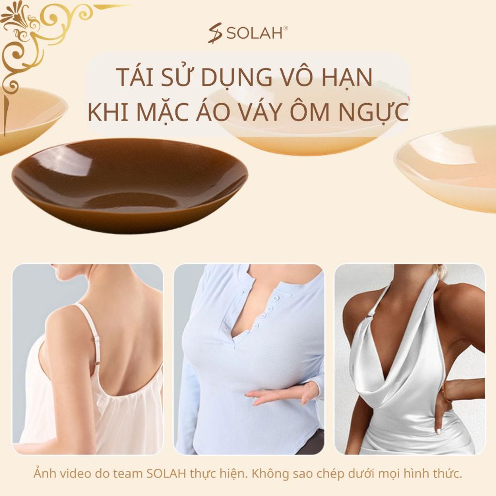Miếng Dán Ngực Silicon Non Dẻo Có Lỗ Không Gel SOLAH Hạt Vừng Chống Mồ Hôi Biển Du Lịch Dự Tiệc NP14