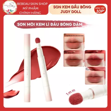 Son kem lì đầu bông Judydoll Matte Lip Cream chất kem mềm, xốp, mịn như nhung - Bebeau