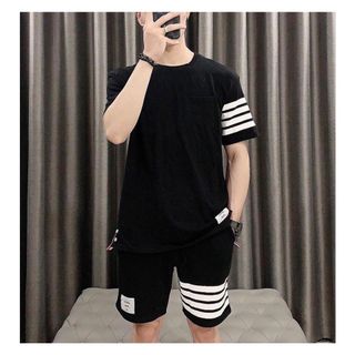 Set Mặc Hè ,Đồ bộ nam 4 SỌC quần áo thể thao MÙA HÈ chất thun lưới mè phối màu cộc tay K1