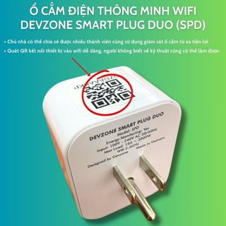 Ổ cắm điện thông minh wifi điều khiển từ xa DEVZONE SPD, ổ điện đa năng chịu tải có hẹn giờ, đo điện năng trong nhà