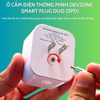 Ổ cắm điện thông minh wifi điều khiển từ xa DEVZONE SPD, ổ điện đa năng chịu tải có hẹn giờ, đo điện năng trong nhà